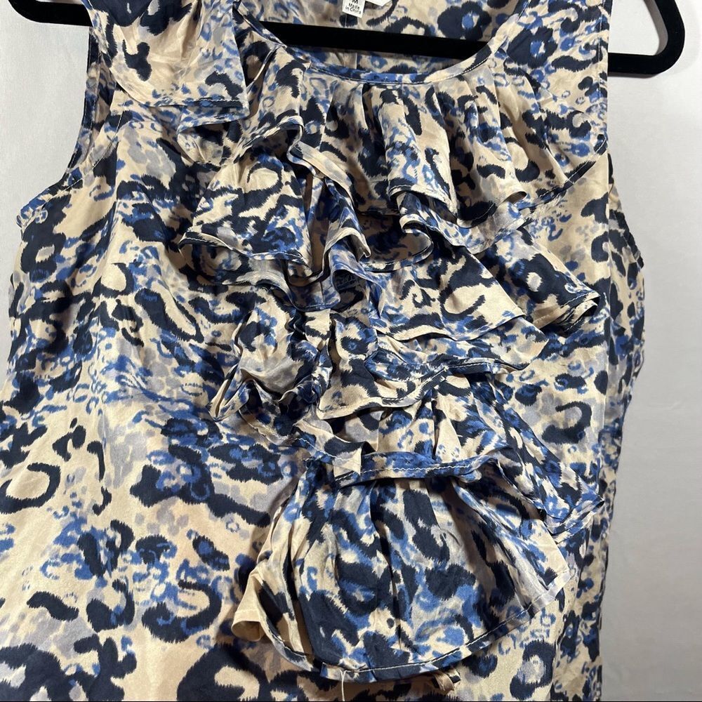 Cabi silk sleeveless cascading ruffle top - Picture 7 of 16